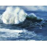 现代风格纯手绘原创油画, 咆哮的海浪