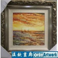 小海景系列1,燃烧的海洋,职业女画家袁素艳,曾作为国礼