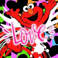 《爱艾摩2》《Love Elmo Ⅱ》，潮画、潮流画、潮流版画、潮流艺术
