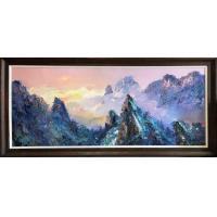 锦绣山河,年度画家王柏松手绘原创写意山水风景中国油画,收藏礼物