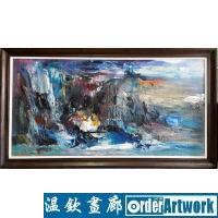 河山如此多娇,王柏松手绘原创大写意意象山水风景油画,风水软装饰